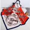 Bufanda cuadrada nueva de seda sintética para niñas, bufanda de seda con estampado para las cuatro estaciones, bufanda chal 90*90
