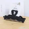 Porta tarjetas de goma de alta calidad, gran pinza para el pelo, horquilla marrón sencilla, código de barras, accesorios para el cabello, clip de tiburón para la parte posterior de la cabeza