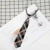 Jk Tie Female Lazy Nude-Free Brown Stripe Japanese Style College Style Decorative Wine Red Dk Shirt Boys Casual