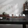 Estante para Tazas de Té de Madera de Nogal, Accesorios para Ceremonia del Té de Madera Maciza, Juego de Té para el Hogar, Accesorios de Almacenamiento con Secado y Drenaje para Tazas Kung Fu