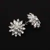 Pendientes de copo de nieve y girasol con incrustaciones de diamantes para mujer, pendientes de boda exquisitos, transfronterizos europeos y americanos de eBay
