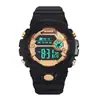 Reloj informal de oro galvanizado blanco puro de moda para hombres y mujeres, nuevo reloj electrónico luminoso, multifuncional, resistente al agua, de estilo coreano.