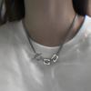 Collar de hebilla OT de estilo neutral Ins para hombres y mujeres, elementos de costura, industria pesada, callejero, corto, que no se desvanece, dulce, genial, cadena para la clavícula para mujer