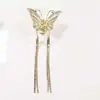Pinza de Agarre Mediana de Mariposa con Borla Elegante y a la Moda Rojo de Internet Semi Recogido Elegante Pinza de Tiburón Accesorios para el Cabello para la Cabeza de Mujer Horquilla