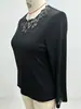 2026 Amazon Europeo y Americano Otoño/Invierno Mujer Calado Encaje Acanalado Ajustado Manga Larga Sexy Camisa Base de Encaje