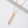 Nuevo Collar Colgante Rectangular de Acero de Titanio, en Blanco Personalizable, Se Puede Grabar, Sencillo y Moderno, Modelo Más Vendido de Comercio Exterior Transfronterizo