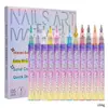 Kit de Canetas para Nail Art DIY Transfronteiriço 12 Cores Tinta Acrílica Secagem Rápida Canetas para Pontilhismo e Desenho de Linhas