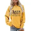 Sudadera de Otoño para Mujer Salim Estampado de Escoba Pullover Holgada Cuello Redondo Manga Larga Sudadera Casual 10