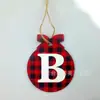 Nuevos Productos Transfronterizos Adorno Navideño Pie de Madera Colgante Artesanías de Madera Colgante Pequeño Colgante con Puntadas de Cuadros Negros y Rojos