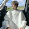 Sudadera pesada con estampado de letras estilo americano para hombre, otoño e invierno, marca de moda, corte holgado, elegante y genial, top pullover casual para adolescentes