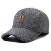 Gorro de Lana Cálido con Protección para las Orejas Gorro para Mediana Edad y Edad Avanzada Algodón Grueso con Forro Polar Gorro Casual Otoño e Invierno Gorra de Béisbol