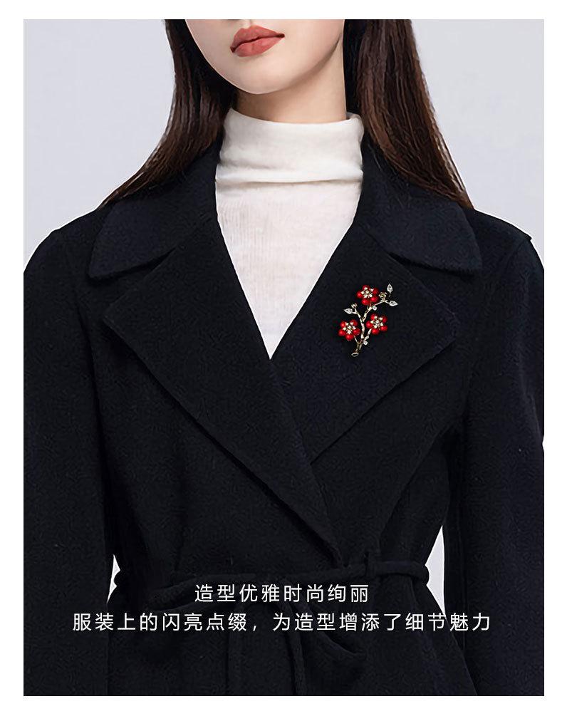 复古国风红色梅花胸针时尚百搭高级感花卉别针新款气质