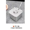 Recipiente Quadrado para Temperos em Aço Inoxidável com Tampa, Recipiente para Banha de Cozinha, Pote de Temperos Doméstico, Tigela de Temperos para Loja de Chá com Leite