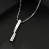 Colar Mobius de Aço Inoxidável Polido com Logotipo Gravado a Laser, Colar Barra Torcida de Aço Titânio, Estilo Minimalista Unissex