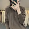 Capuz com fivela simples cor sólida lã penteada feminina estilo coreano base solto modelador primavera novo moletom de tricô