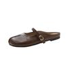 Zapatos Retro de Cuero Suave para Abuela 2026 Nuevo Estilo Primavera y Otoño Mocasines Planos de Deslizamiento de Gama Alta para Mujer con Punta Dividida