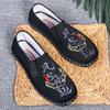 2026 Nuevos Zapatos de Tela Estilo Chino Antiguo de Pekín, Bordado de Tela Pura, Suela de Goma Plana, Bordado de Maquillaje Facial, Estilo Étnico para Hombre