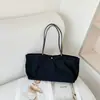 Nova Bolsa Tote de Lona e Couro com Alça Longa para o Trabalho Bolsa de Ombro Único/Axila Grande Capacidade Bolsa Tote Minimalista Relaxada