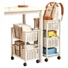 Carrito móvil multicapa de pie para almacenamiento de libros, adecuado para dormitorio, sala de estar o como carrito de bocadillos para debajo de la mesa