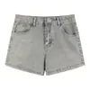 Shorts de Mezclilla Estilo Retro Americano Chica Atractiva para Mujer Verano Cuerpo Forma de Pera Chica Gordita Diseño Adelgazante Sentido del Diseño Cadera Forma de A Pantalones Cortos Ajustados