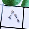 Tendencia de moda coreana, taladro de una sola cabeza, clavo de hueso de oreja, taladro en espiral, bola, alergia, aguja fina de 4 mm y 0,8 mm