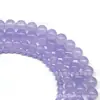 Pedras Redondas de Jade Roxo Pedras Soltas Lavanda Pedras Redondas Roxas Claras Acessórios para Pulseira Colar Tecido à Mão DIY