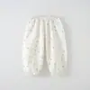 Pantalones de Niña Verano Finos de Bebé Algodón Puro Clase A Cómodos para Casa Ropa de Abrigo para Niño Pantalones Repelentes de Mosquitos para Niños