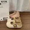 Zapatos de Mujer 2026 Nuevo Otoño Tejidos Birkenstock con Aumento Interno de Altura Suela Gruesa Cómodos Ligeros Correa Única Zapatos Mary Jane