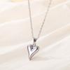 Collar Minimalista de Alta Gama con Forma de Corazón Transfronterizo para Mujer, Accesorio Versátil de Acero Inoxidable, Colgante de Corazón, Joyería de Cadena para Clavícula