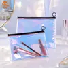 Fabricante Personalizado Pvc Colorido Láser Cielo Estrellado Bolsa Bolsa Cosmética Cartera Colorida Bolsa con Cremallera Bolsa de Embalaje Logotipo Personalizado