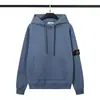 Sudadera con capucha de punto grueso con forro polar, manga larga, estilo europeo y americano, para cruzar fronteras, color liso, con insignia, para hombres y mujeres, isla de amantes