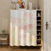 Carto Flor Conejo Lavabo Gabinete de Baño Cortina de Sombreado Armario Cortina de Sombreado para Artículos Varios Estante de Almacenamiento de Cocina Cortina Antipolvo