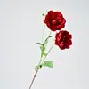 Peonía Ilo Simulada de Cabeza Única y Doble Rama Larga Flor Falsa Simulada Suministros de Boda Flor Div Material para Arreglos Florales de Mesa Adornos