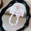 Pingente Chaveiro Lanyard de Celular com Contas de Cristal Laço Acessório Fofo para Mochila Pequeno Presente Chaveiro de Carro