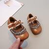 Zapatos Nuevos Pequeños para Niños de Primavera y Otoño Estilo Coreano Zapatos de Princesa con Lazo para Niñas Zapatos de Encaje de Cuero para Bebé Niña