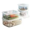 Caja de Almacenamiento para Refrigerador de Plástico Doméstico para Verduras y Frutas Sellada Caja de Almacenamiento de Grado Alimenticio para Refrigerador
