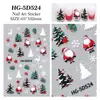 Pegatinas Originales para Uñas con Relieve de Santa Claus, Lote Mixto Variado, Pegatinas Navideñas 3D Transfronterizas Modelo Hg