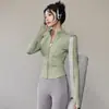 Jaqueta Cardigan Esportiva de Yoga com Zíper de Secagem Rápida Feminina Jaqueta de Corrida Fitness Manga Longa Top Alta Elasticidade Respirável Roupa Esportiva de Treinamento