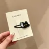 Grampo de cabelo elegante com bolinhas estilo coreano para franja, presilha lateral floral de luxo leve, acessório de cabelo tipo bobby pin