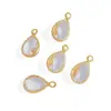 Accesorios para Joyería DIY Transfronterizos al por Mayor Vidrio con Borde de Cobre Forma de Gota de Agua Colgantes Pequeños Dijes para Collar Pulsera Materiales Hechos a Mano