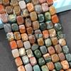 Ágata de cristal de 8*10 mm, topacio ojo de tigre verde, mausoleo oriental, cuentas cuadradas sueltas, cuentas cuadradas con agujero recto amorfo, accesorios de joyería