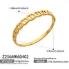 Conjunto de Pulsera con Broche en Forma de Anillo Incrustado con Circonita Geométrica Estilo Europeo y Americano, Chapado en Oro PVD, Conserva el Color, Joyería Sencilla y de Alta Calidad