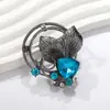Broche Serie Chapada Colorida de Plantas y Flores para Mujer, Ramillete de Mariposa Hoja Colorido de Alta Gama Incrustado con Diamante Perla