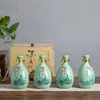 Jingdezhen Cerámica para el Hogar Botella de Vino Olla de Vino 0.5kg Botella de Vino Vacía Antigua Chinoiserie Creativa Olla de Vino Blanco Sellada Lata de Vino