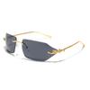 Xunge anteojos sin montura gafas de sol cuadradas para mujer moda Y2K gafas de sol personalizadas gafas de sol para hombre transfronterizas europeas y americanas