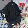 Hong Kong Estilo Vintage Camisa de manga curta Meninos Verão Fino All-match Niche Loose Couple Half-sleeved Camisa Jaqueta Casual