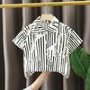 Camisas para Niños Nuevo Verano Cárdigan para Niños Ropa de Verano 2025 Camisas Delgadas de Manga Corta Algodón Puro Bebé Verano Ropa para Niños