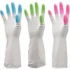 Guantes Impermeables de Caucho Látex Duraderos para Limpieza de Cocina, Lavar Ropa y Platos, Guantes de Lavavajillas de Plástico y Caucho Engrosados