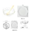 Tazón de doble oreja con forma de mariposa pintado en oro de estilo europeo, tazón de nido de pájaro con relieve blanco, tazón de postre, taza de sopa, huevera al vapor con plato