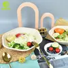 Tazón Hexagonal Ligero, Tazón Desechable Biodegradable de Pulpa para Ensalada, Caja de Empaque Ligera para Llevar el Almuerzo, Lonchera de Pulpa